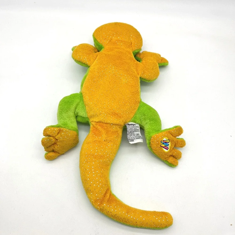 Ganz Webkinz Leopard Gecko Green Orange Striped Lizard Plush Stuffed Animal 13
